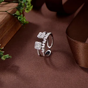 sterling silver ring black stone