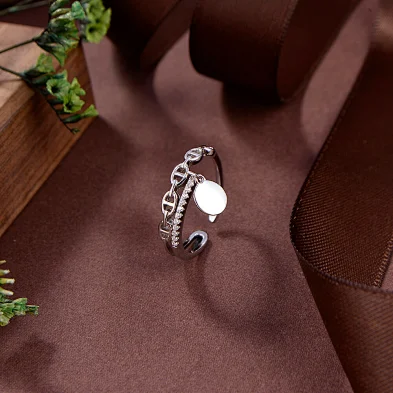 silver moon ring