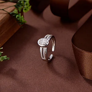 silver smiley face ring