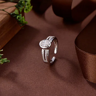 silver smiley face ring
