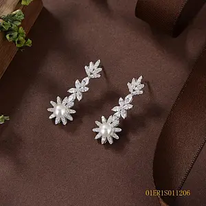 wholesale long silver earrings