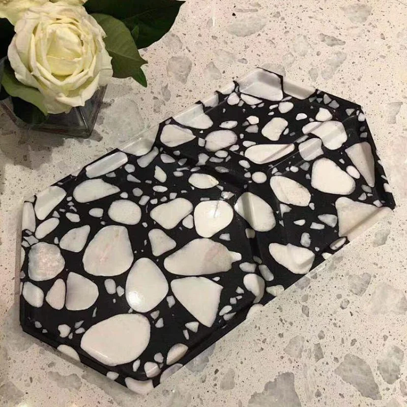 Black Terrazzo with Big White Aggregate