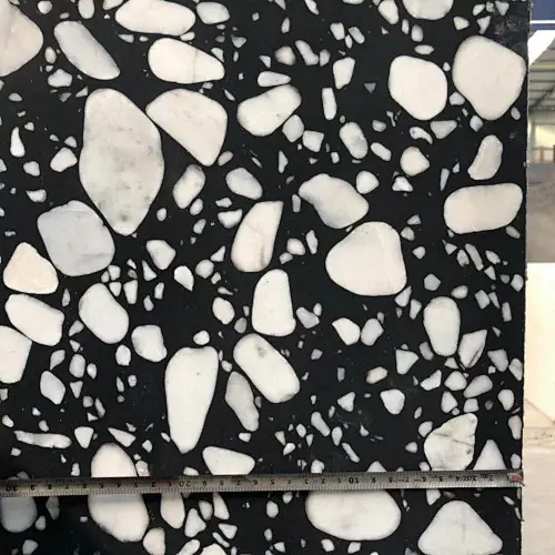 Black Terrazzo with Big White Aggregate