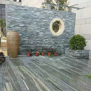 stacked stone interior wall