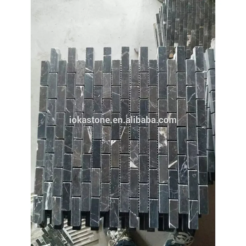 black strip mosaic tile