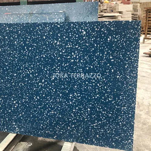 blue terrazzo stone floor tiles slab available