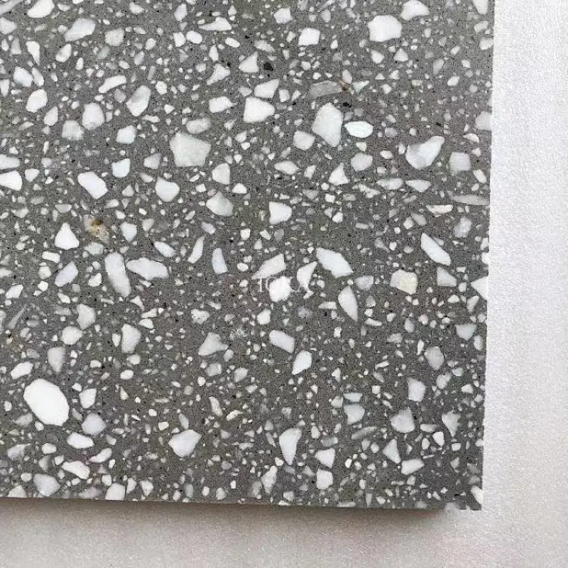 gray cement terrazo tiles