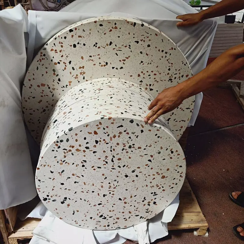 Cement White Color Terrazzo