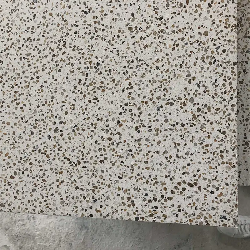 anti slippery brushed dark grey terrazzo tiles