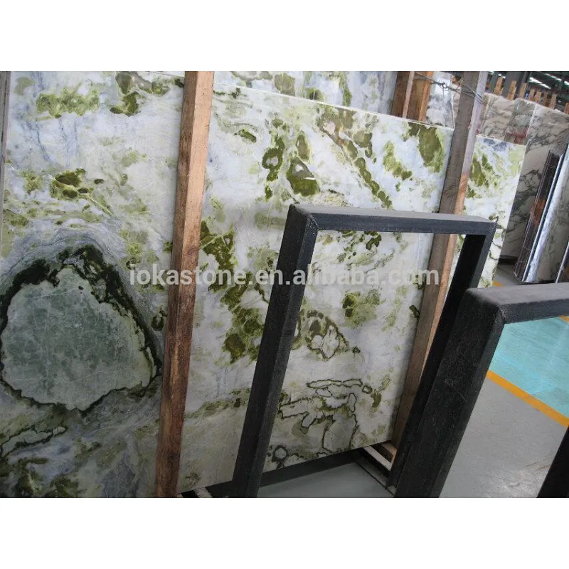 green marble slabs