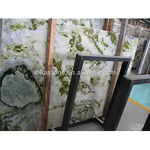 green marble slabs