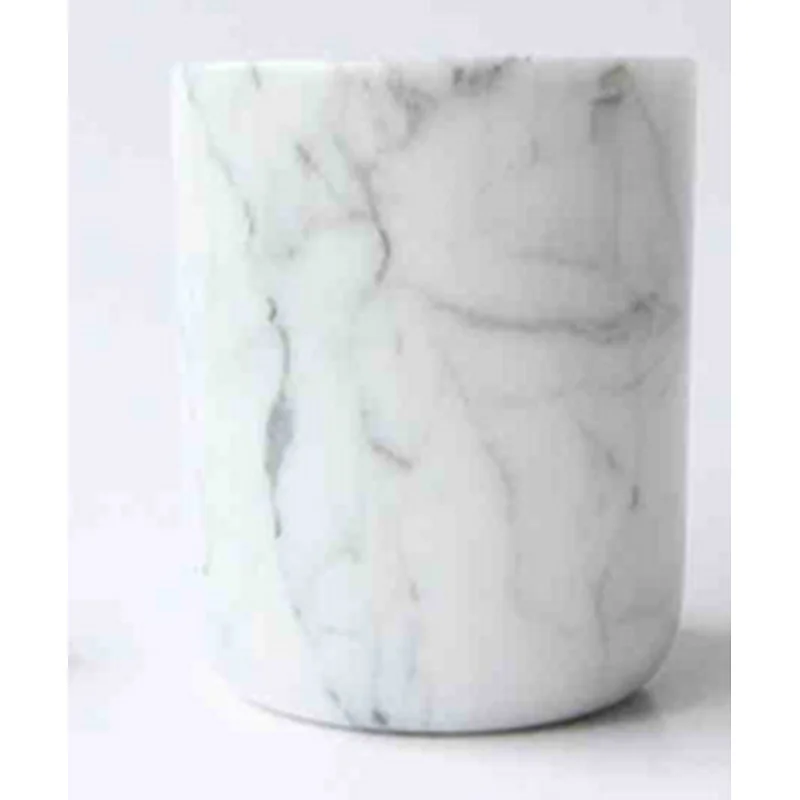 Natural stone candle jar White marble candle jar onxy  candle holder for home decoration