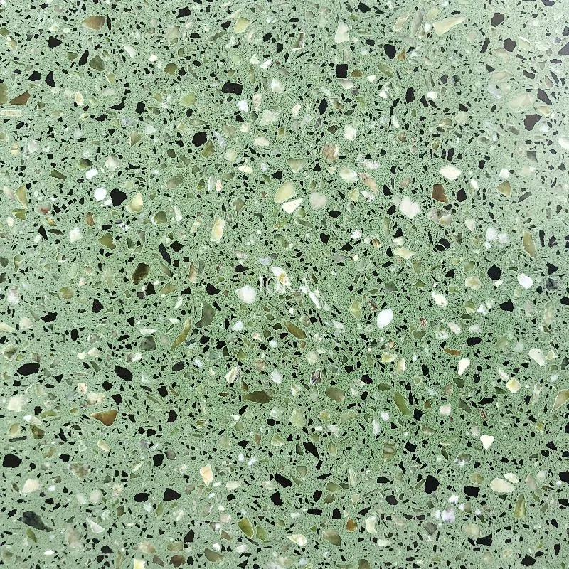 green terrazzo tile