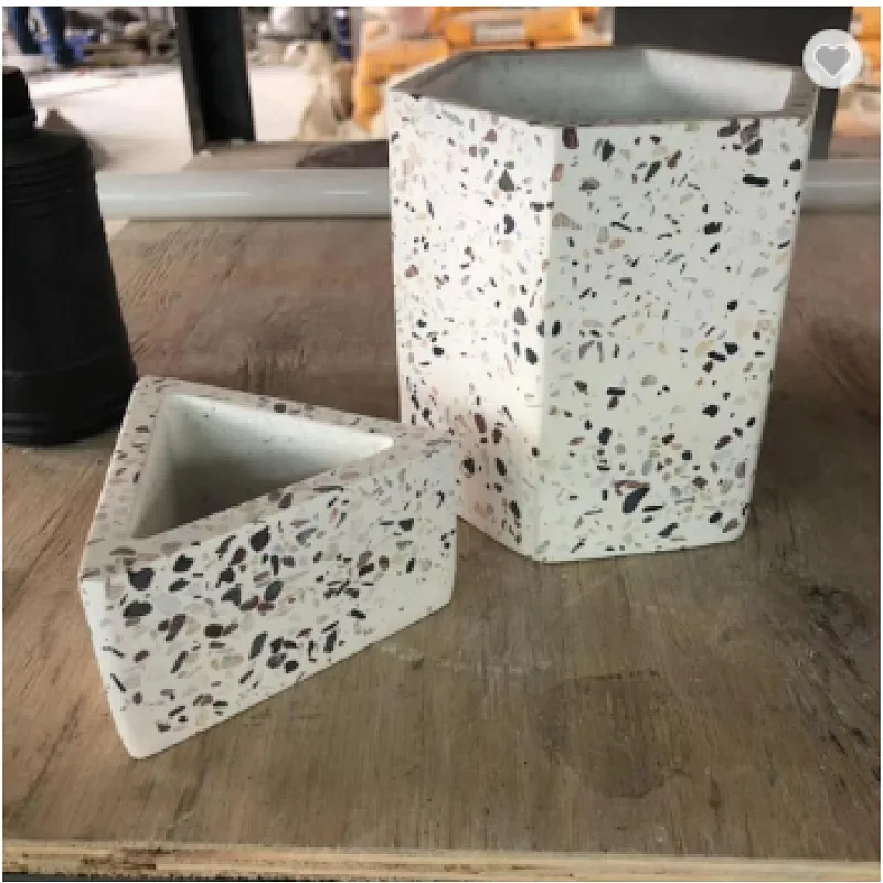 white terrazzo with colorful aggregates