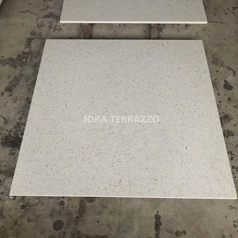 white terrazzo tile