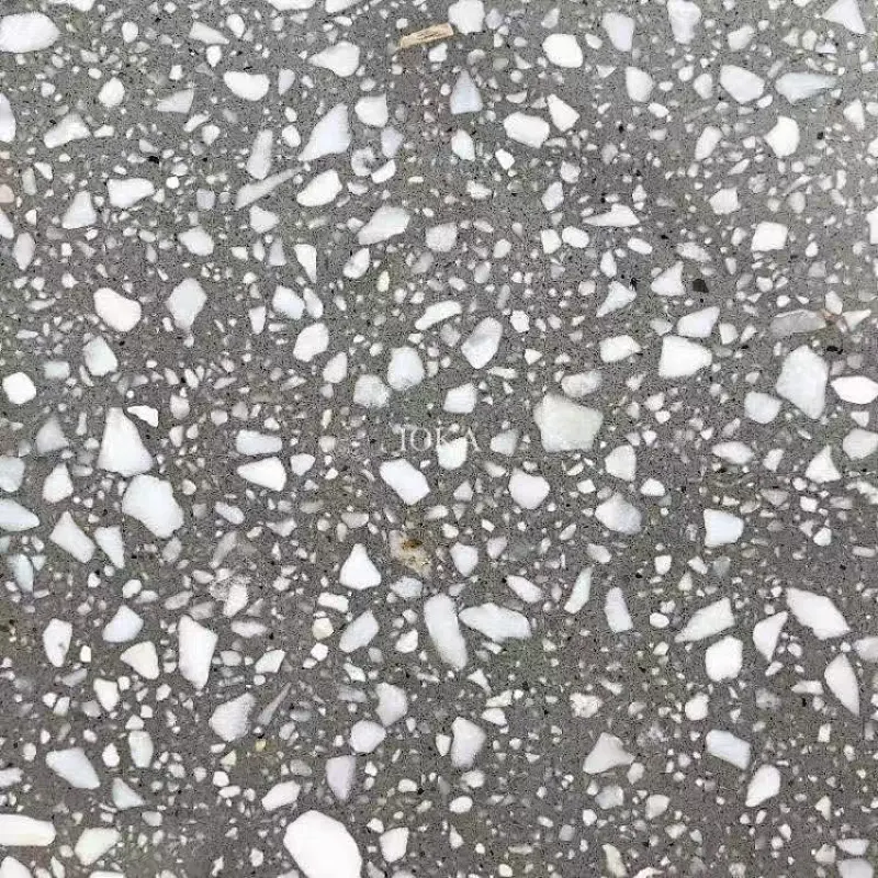 gray cement terrazo tiles