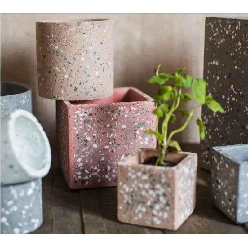 terrazzo flower pot cement