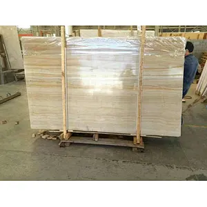 Gold Silk Wooden Vein Marble Slabs for flooring and wall tiles