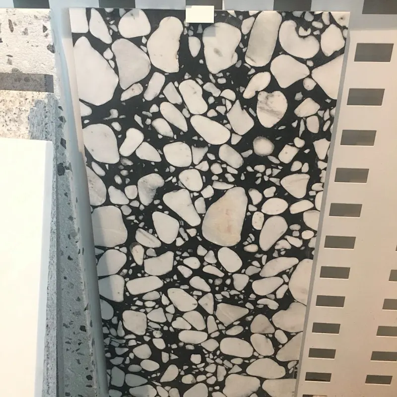 black eco terrazzo tile