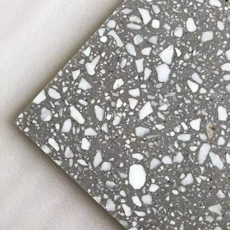 gray cement terrazo tiles