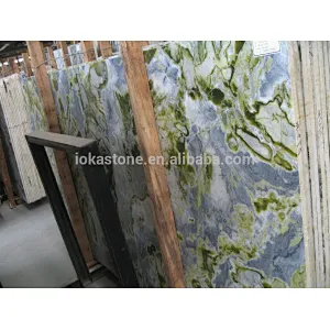 green marble slabs