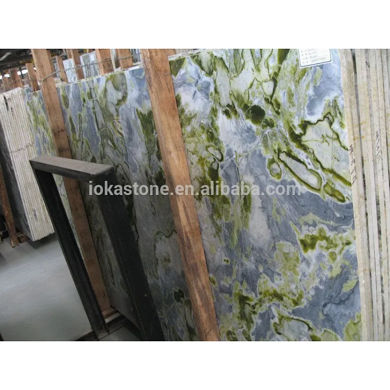 green marble slabs