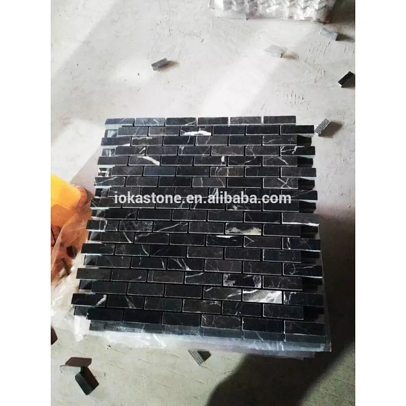 black strip mosaic tile