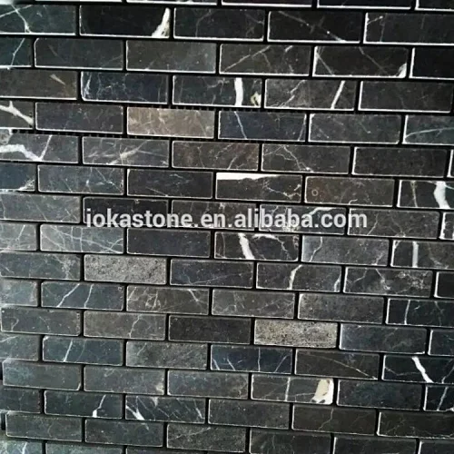 black strip mosaic tile