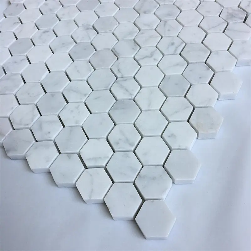 white marble mosaic tile