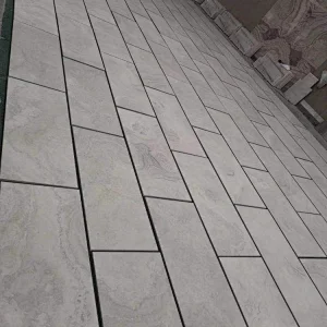 Cross Cut White Wooden Marble