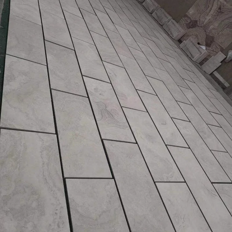 Cross Cut White Wooden Marble