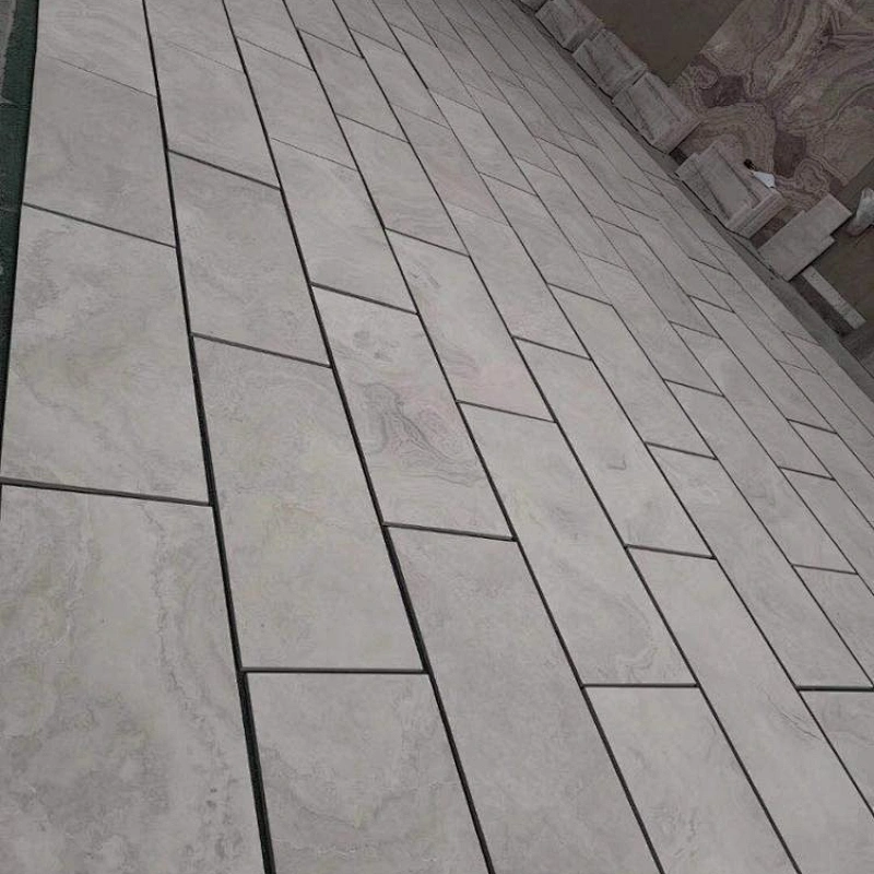 Cross Cut White Wooden Marble