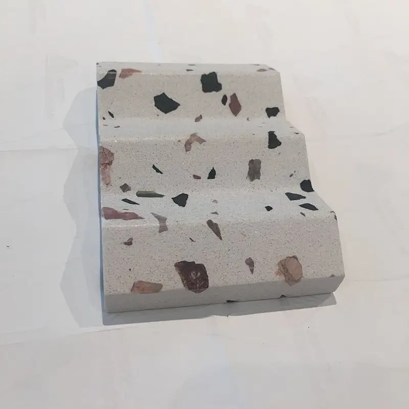 White Terrazzo stone Soap Dish Gift Set