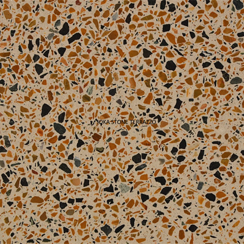 polished yellow concrete floor tiles
