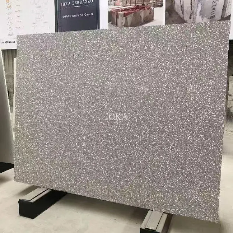 gray cement terrazo tiles