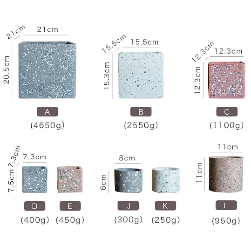 terrazzo flower pot cement
