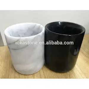 white marble candle jar