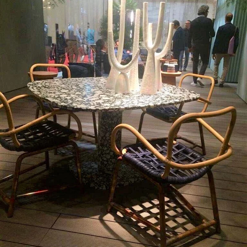 Cement Terrazzo Table Tops black with white