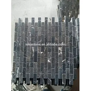 black strip mosaic tile