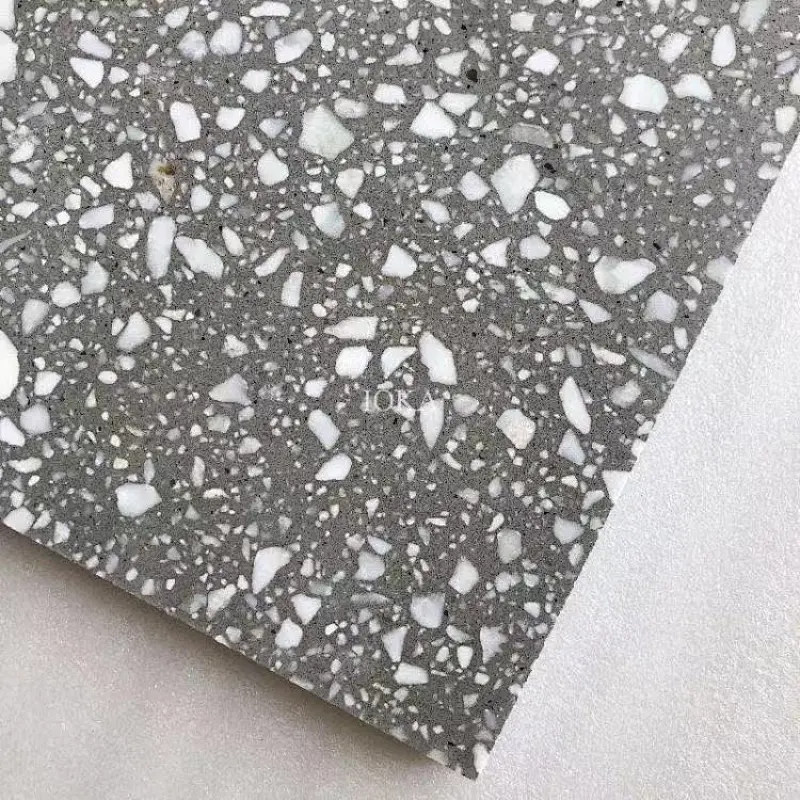 gray cement terrazo tiles