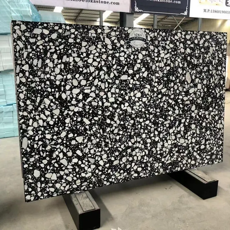 black eco terrazzo tile
