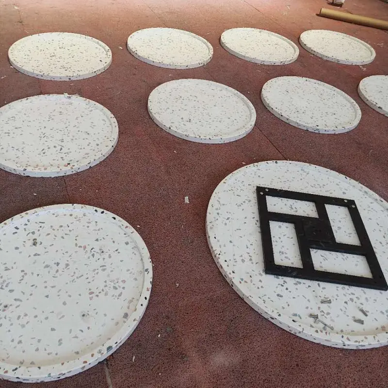 Cement White Color Terrazzo