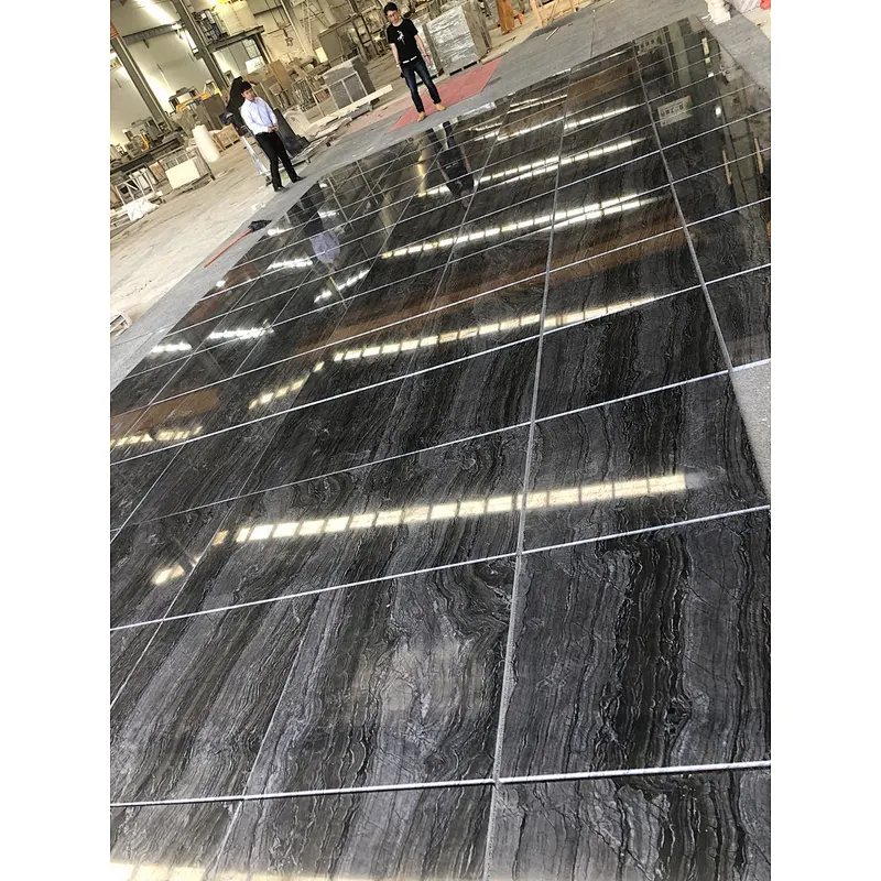 Polished black marble salb for floor  tile and countertop