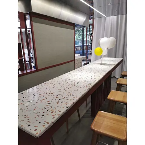 precut cement terrazzo prefab kitchen countertops display