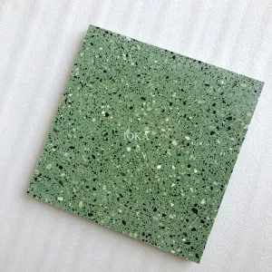 green terrazzo tile