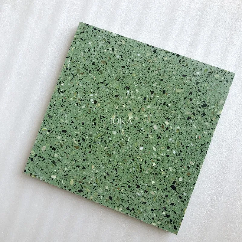 green terrazzo tile