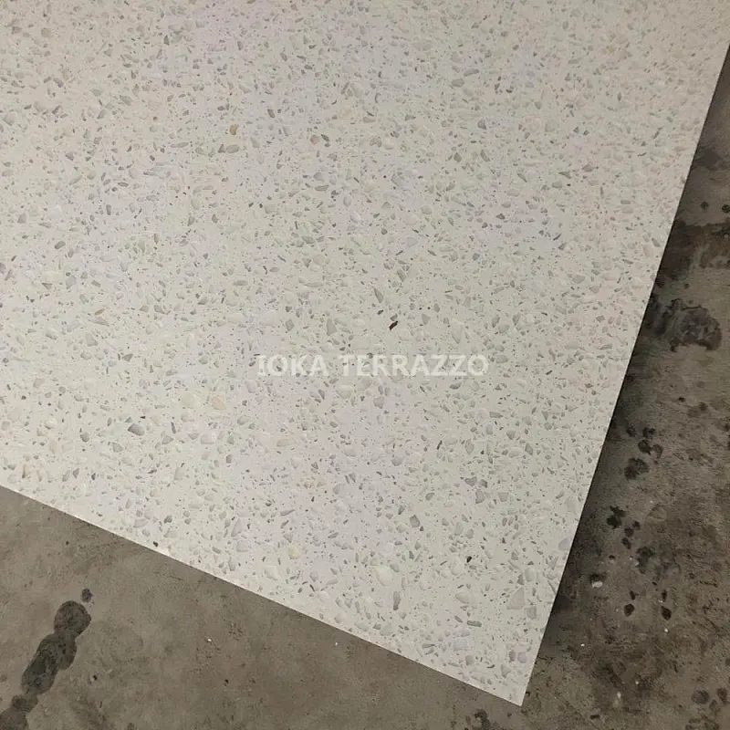 white terrazzo tile