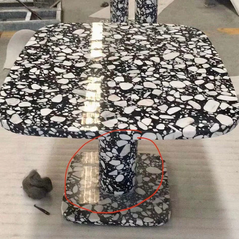 Cement Terrazzo Table Tops black with white