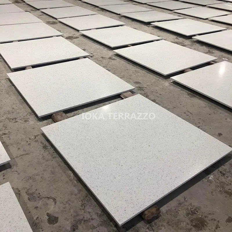 white terrazzo tile
