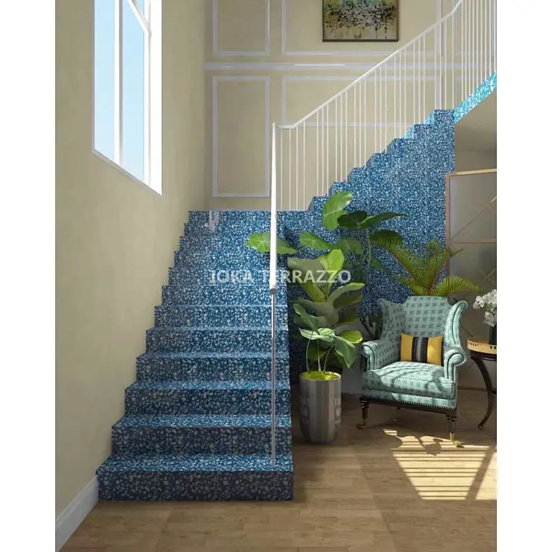 blue terrazzo
